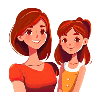 Mother and Daughter Cartoon png