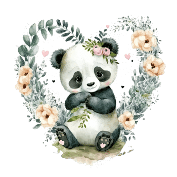 Cute Watercolor Panda. png