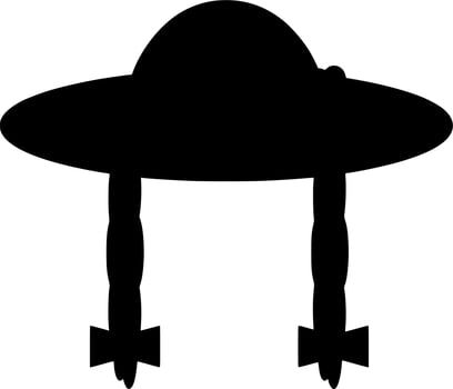 Vector silhouette of Hat on white background