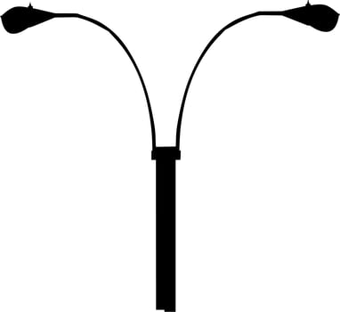 Vector silhouette of street light on white background