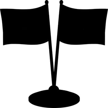 Vector silhouette of Flag on white background