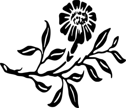 Vector silhouette of Flower on white background