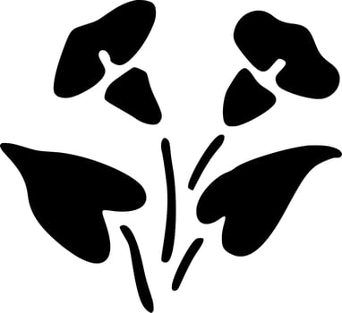 Vector silhouette of Flower on white background
