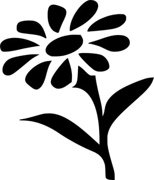 Vector silhouette of Flower on white background
