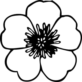 Vector silhouette of Flower on white background