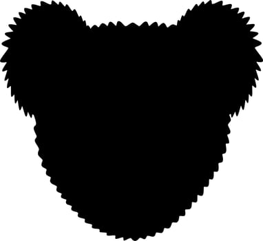 Vector silhouette of koala on white background