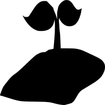 Vector silhouette of plant on white background