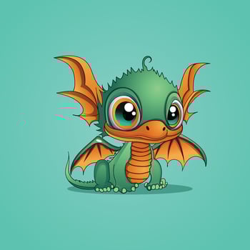 Cute Dragon Illustration Vector