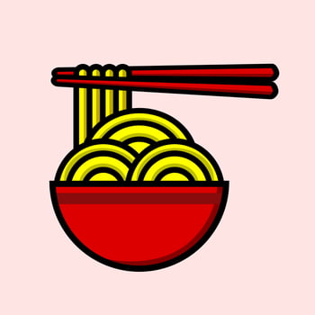 noodle illustration. noodle cartoon. illustration for children's book. vector
