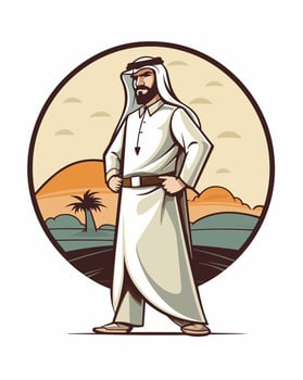 Cartoon Arabian Man Posing vector