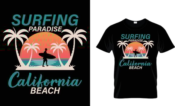 Summer, vacation, typography, surfing T-Shirt design vector