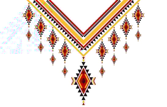 Geometric ethnic oriental pattern traditional. Tribal necklace embroidery. Aztec ornament print. American, Mexican style. vector