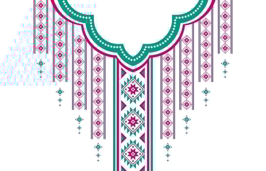 Geometric ethnic oriental pattern traditional. Tribal necklace embroidery. Aztec ornament print. American, Mexican style. vector