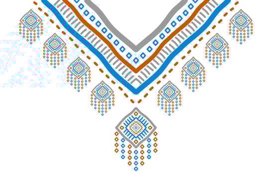 Geometric ethnic oriental pattern traditional. Tribal necklace embroidery. Aztec ornament print. American, Mexican style. vector