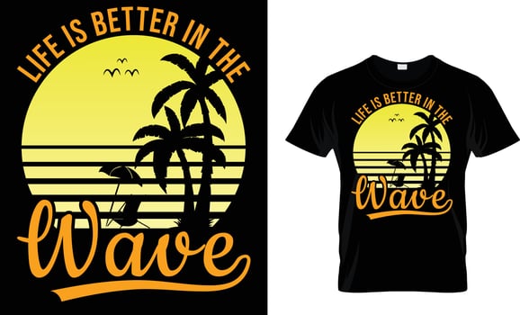 Summer, vacation, typography, surfing T-Shirt design vector