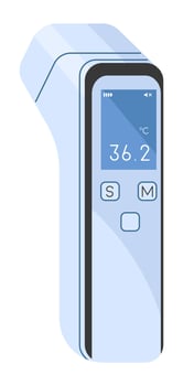Thermometer showing temperature, hand instrument vector