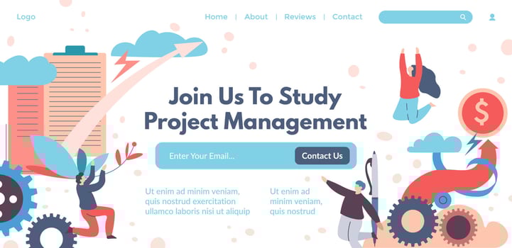 Join us to study project management, contact us vector