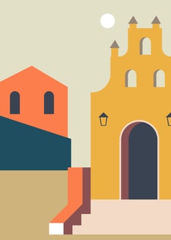 European cityscape with historical building vector