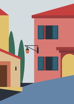 Cityscape of Spanish or Italian city or towns vector