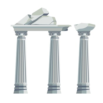 Ancient ruins, columns and pillars Greece or Rome vector
