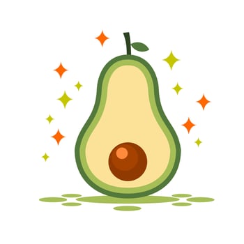 avocado cute cartoon vector illustration