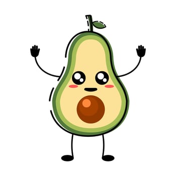 avocado cute cartoon vector illustration