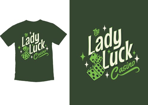 labor day card with t-shirt and dice vector illustration design. The lady luck casino t - shirt design