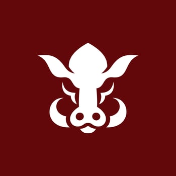 Boar head beast simple logo design vector
