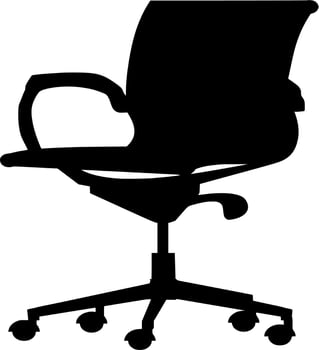 Vector silhouette of office chair on white background