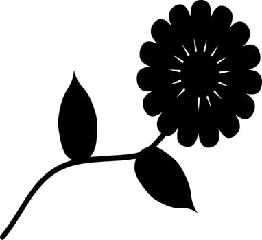 Vector silhouette of Flowers on white background