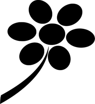 Vector silhouette of Flowers on white background