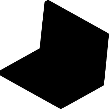 Vector silhouette of laptop on white background