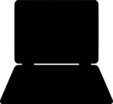 Vector silhouette of laptop on white background