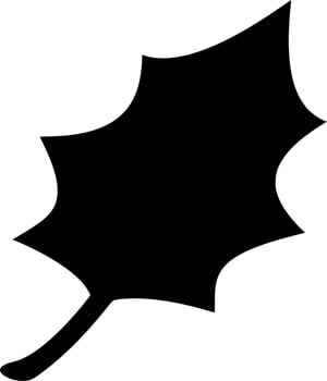 Vector silhouette of leaf on white background