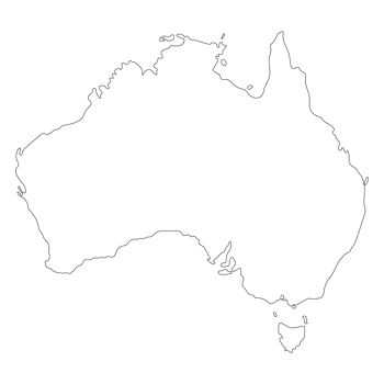 Map of Australia, white color map png