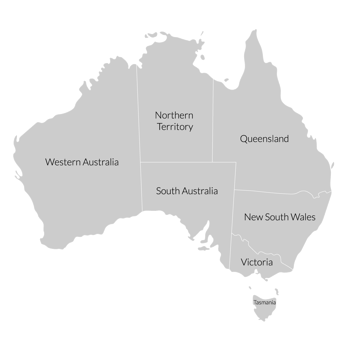 Australia map, grey regions map png