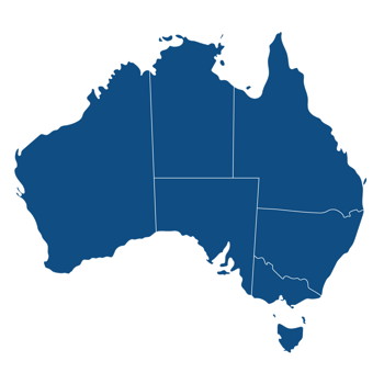 Australia map, blue color political map of Australia png