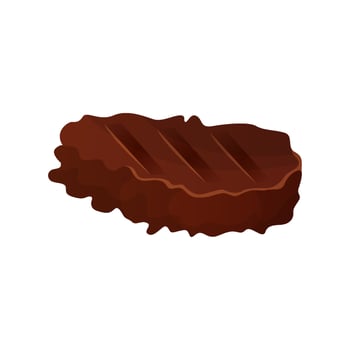 Fast food ingredient meat cutlet piece. Street takeaway cafe, cooking, junk food. King size, classic american traditional cartoon snacks meals. for banner, poster, menu, flyer vector