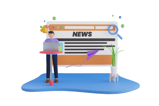 3d Update Trends Report News Flash Concept. News update and online news. 3D Illustration png
