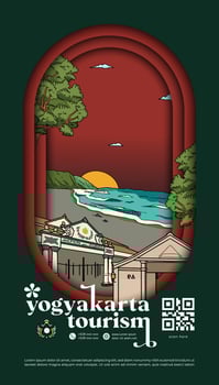 Magazine or Book cover template for tourism calender with Yogyakarta culture illustration vector