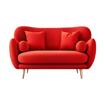 minimalist modern sofa on transparent background , png