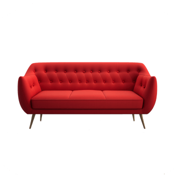 minimalist modern sofa on transparent background , png