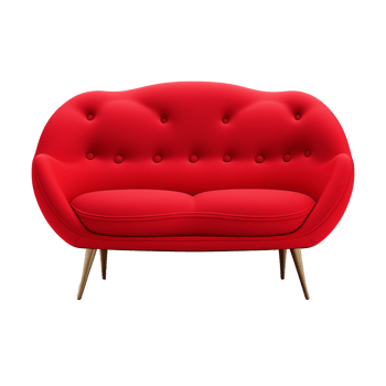 minimalist modern sofa on transparent background , png