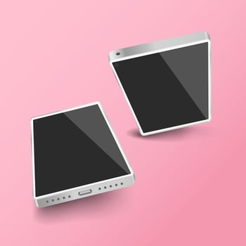 3D Silver Smartphone Mockup Template with Blank Screen vector