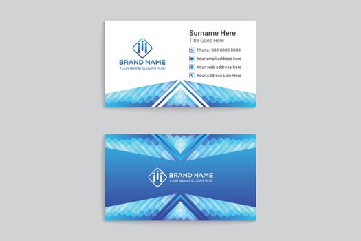Modern  business card design black and blue color vector