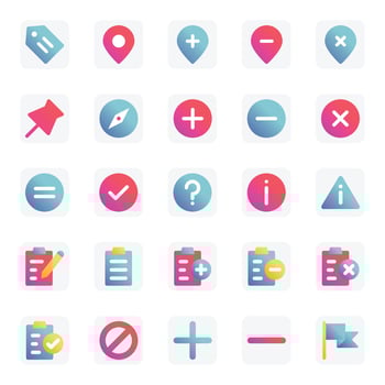Gradient color icons for Universal web and mobile. vector