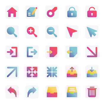 Gradient color icons for Universal web and mobile. vector