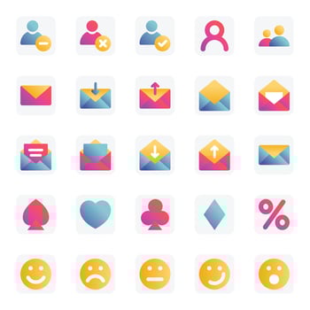 Gradient color icons for Universal web and mobile. vector