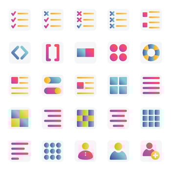 Gradient color icons for Universal web and mobile. vector