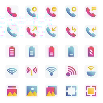 Gradient color icons for Universal web and mobile. vector